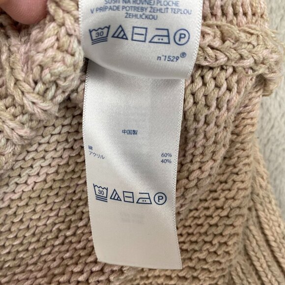 Chaps Women's Cable Knit Sweater M Beige Striped Cotton Blend - Picture 8 of 12